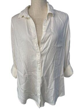 Love 8 for Versona Womens White Button Down Shirt Size M Casual Chic Style